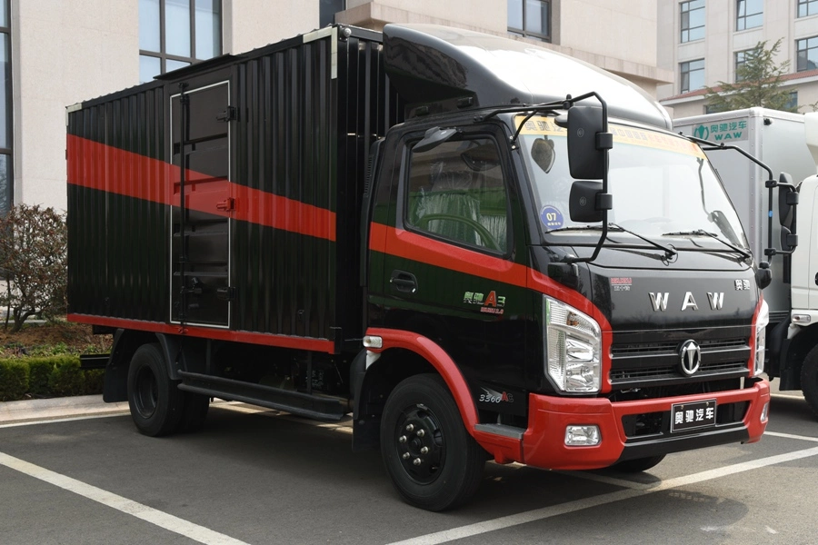 Camión ligero WAW de 4-5 toneladas con caja de carga seca y motor turboalimentado e intercooler