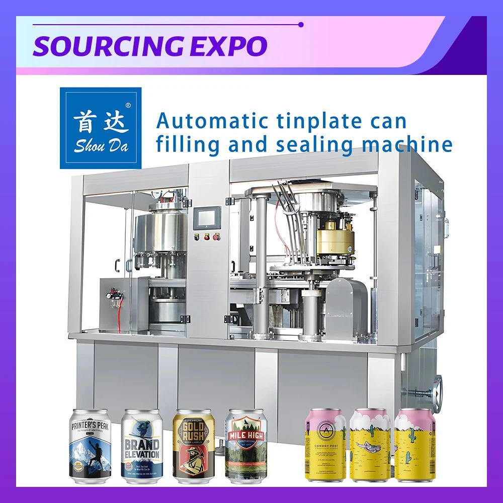 Automatic Tinplate Can Filling Sealing Machine Aluminum Plastic Paper Materials Canned Drinks Canned Mixed Congee Canned Ketchup