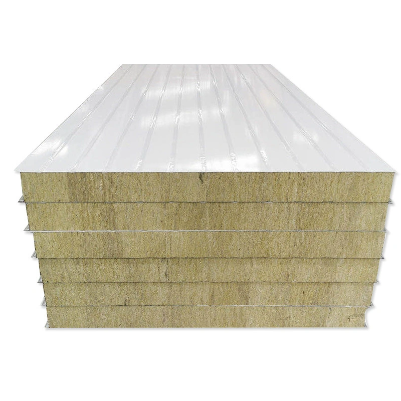 Light Weight Construction Material Board Fireproof and Heat Insulation Rock Wool Sandwich Panel