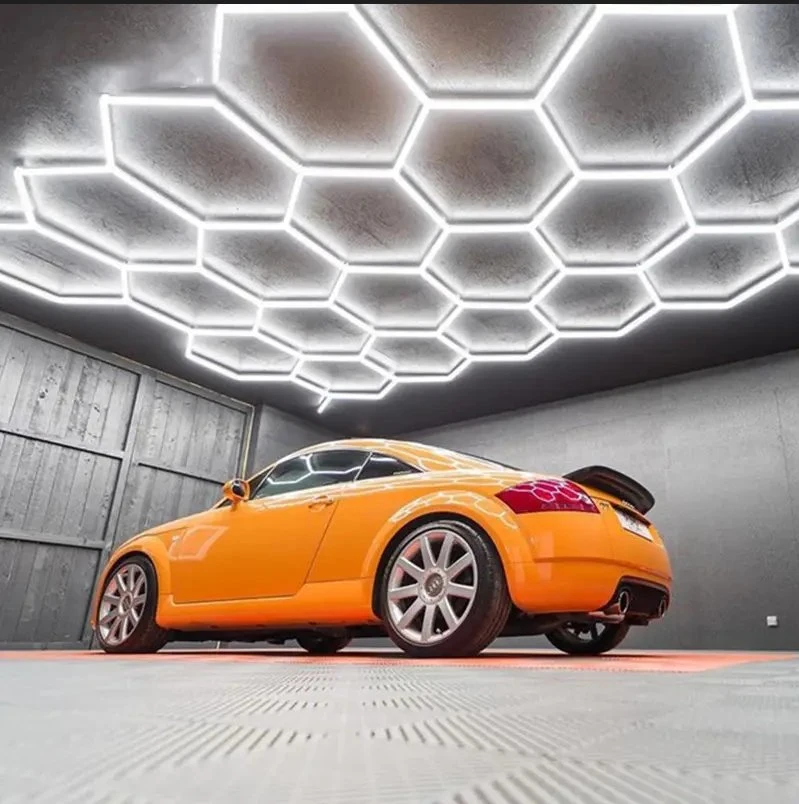 High Lightness Garage Light Hexagon LED Ceiling Wall Detailing Car Workshop Honeycomb Working Garage Lamp