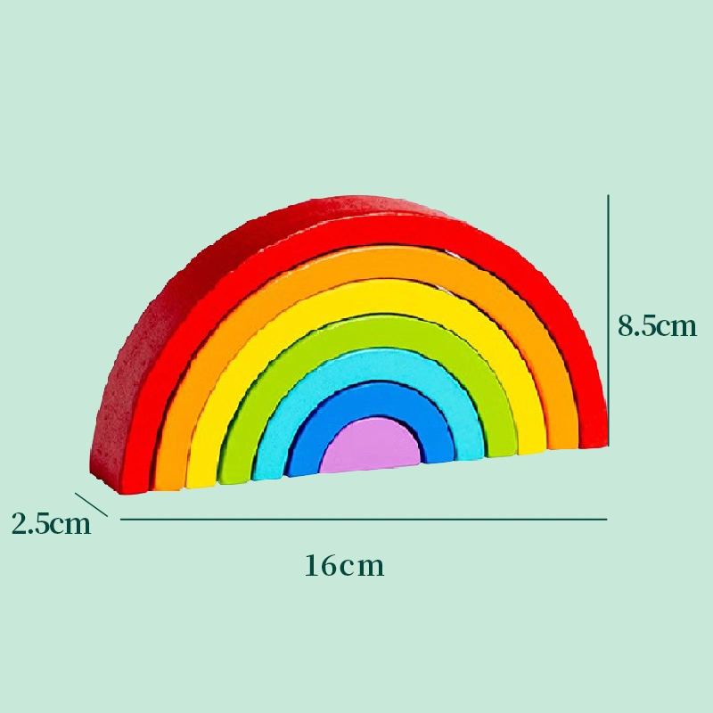 Silicone Rainbow Building blocos Educational brinquedos Teething Teethers Toys