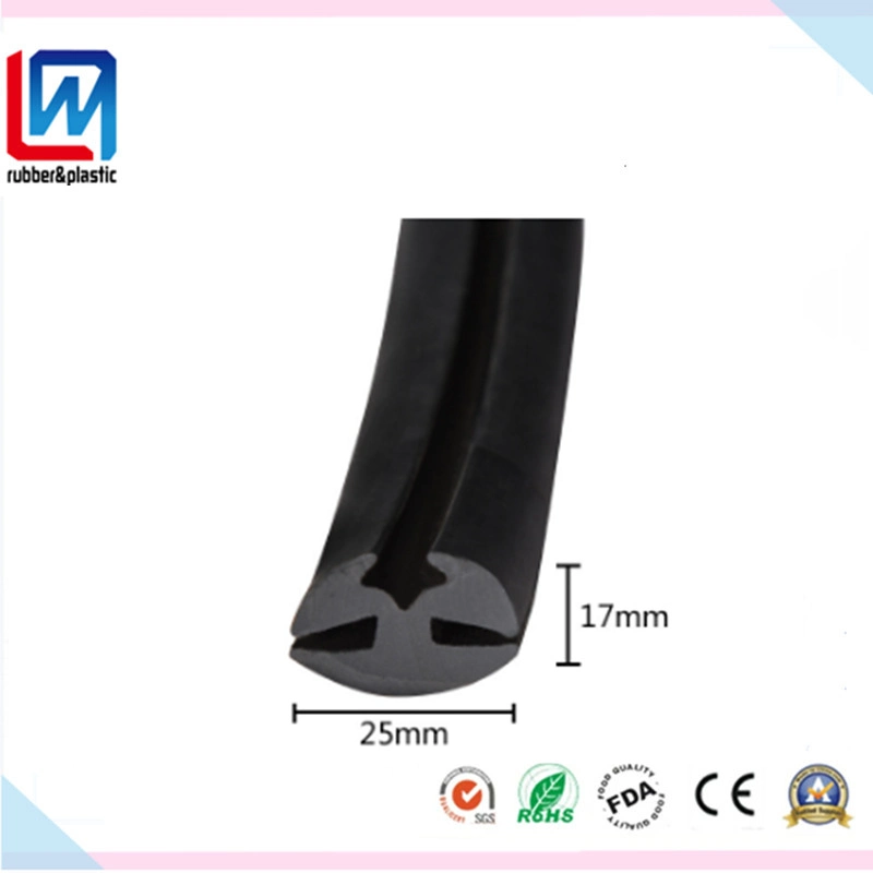 Black Hollow EPDM Plastic EPDM Rubber Seal Strip for Auto