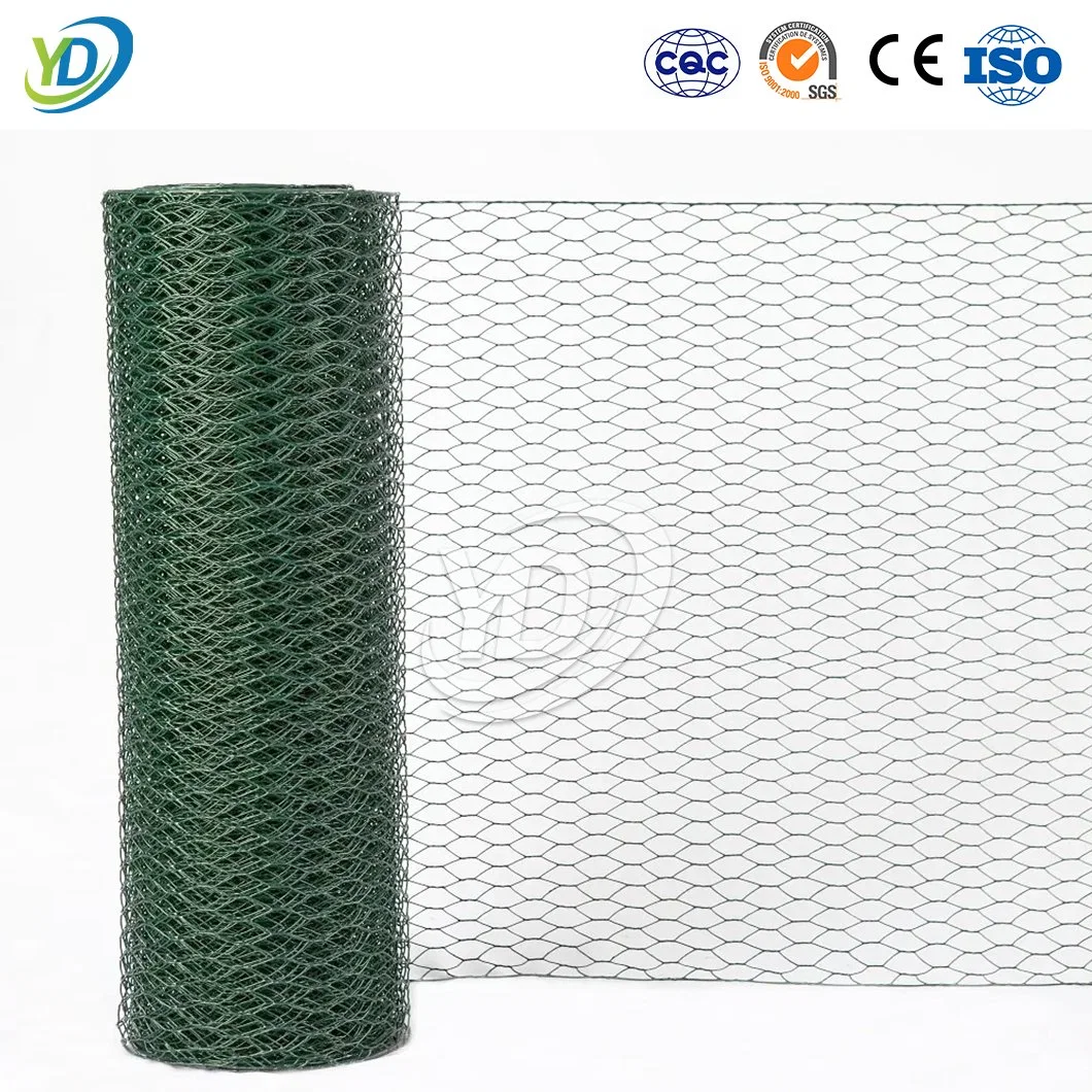 Yeeda Vinyl Coated Chicken Wire Manufacturers China 10mm 13mm 16mm 20mm Galvanized Hexagonal Wire Mesh Used for Hexagonal Gabion Box