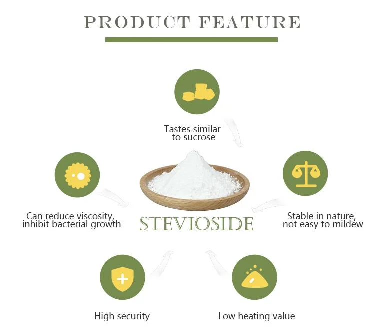 Edulcorante Natural orgánico Extracto de plantas de Stevia steviosides Ra Ra40---RA98