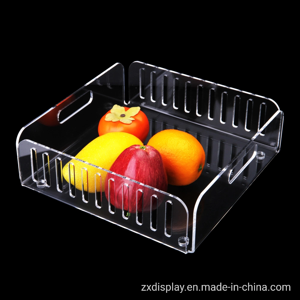 Customized Clear Rectangle Acrylic Fruit Tray for Home Service