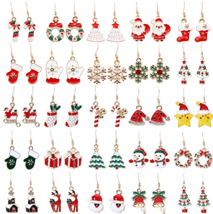 Moda Joyas Accesorios Snowflake árbol pendientes de Navidad