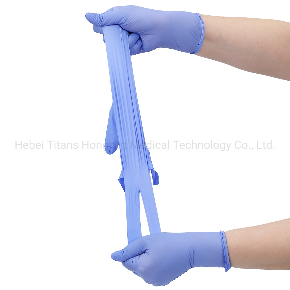 Titanfine Professional Manufacturer Blue Nitrile Disposable Gloves Powder Free