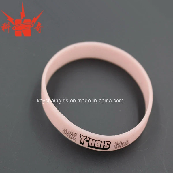 Promotion Custom Sport Energy Silicone Bracelet with Debossed Color Filled Logo Band