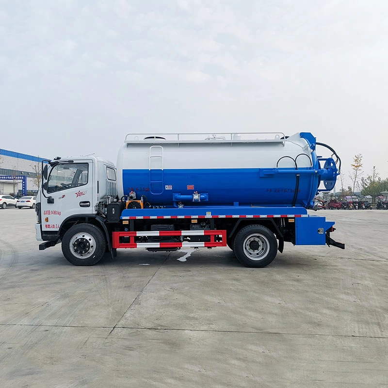 China Brand Dongfeng 4*2 12.5 Cbm Vacuum Pump Sewage Suction Cleaning Truck with High Pressure