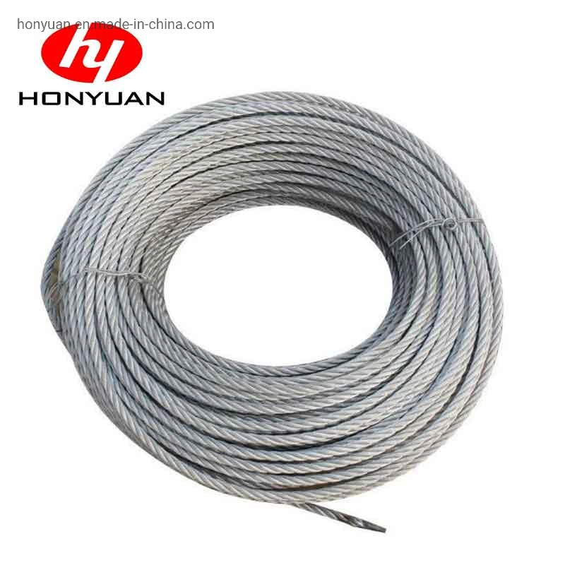 Electric Galvanized Steel Wire Rope with 6X24+7FC Coil Packing Fiber Core