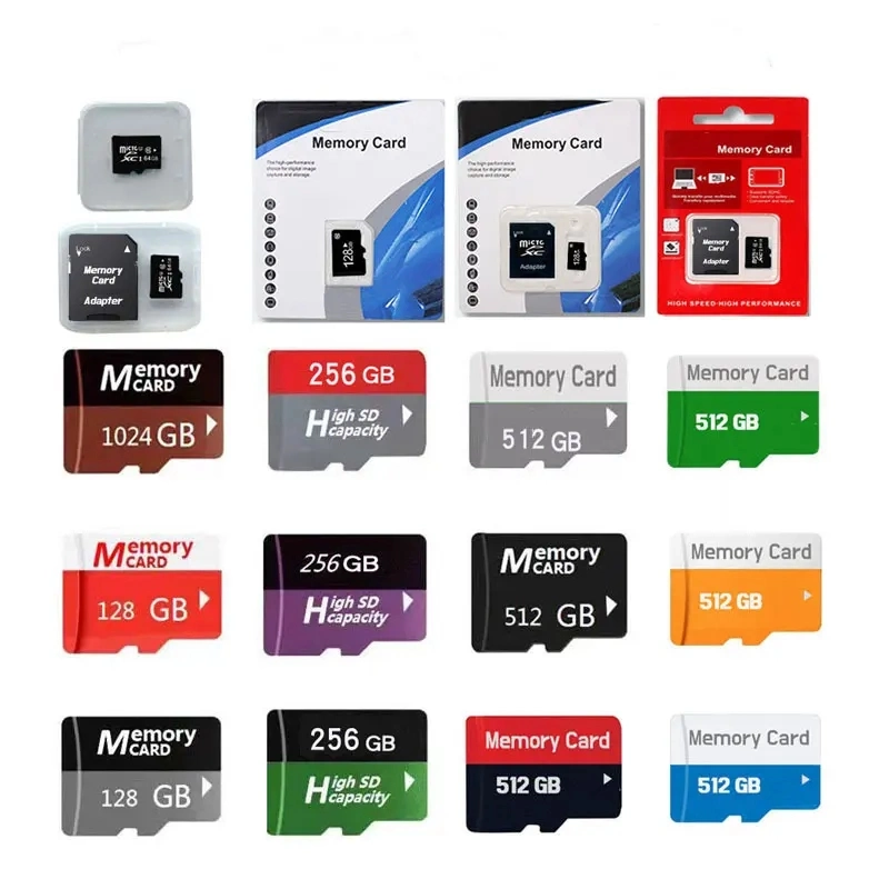 Capacidad máxima de 4 GB de alta velocidad de 8GB 16GB Tarjeta SD 32GB 64 GB 128 GB 256 GB 512 GB de tarjeta de memoria SD Card de la cámara para teléfonos móviles