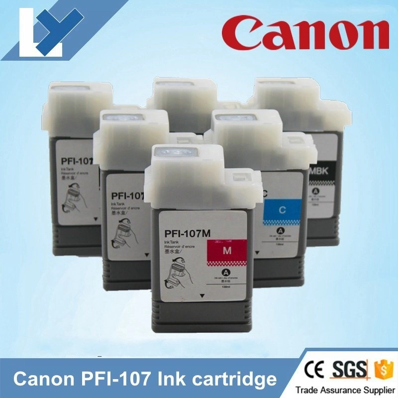 PFI 107 Pfi107 PFI-107 kompatible Tintenpatronen mit Chip für Canon Ipf770 Ipf780 Ipf785 Ipf670 Ipf680 5 Farben Druckertinte Patrone