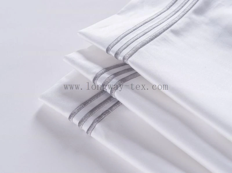 Long Staple Cotton 500tc High quality/High cost performance  White Hotel King and Queen Size Bedding Set