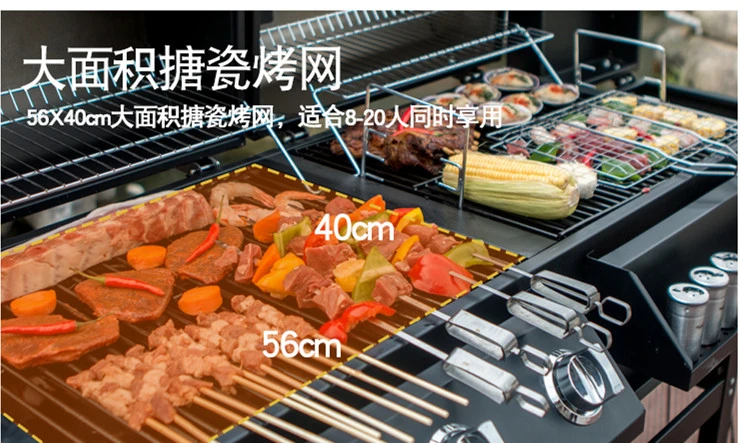 Large Charcoal and Gas BBQ Grill