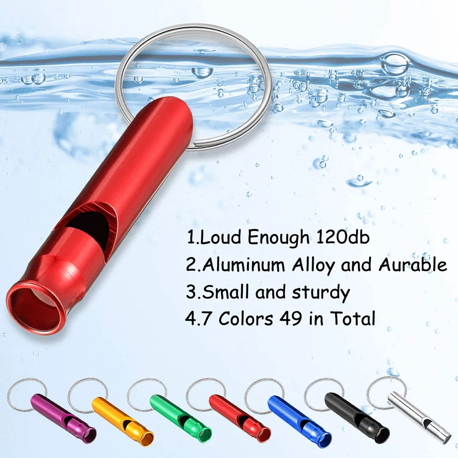 New Arrival Customized Outdoor Self Defense Survival Emerfency Tools Metal Whistle Keychain