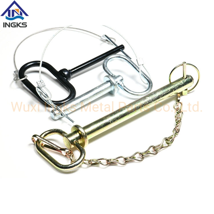 Carbon Steel Q Rubber Handle Clevis Pin Hitch Pin Set with Hole for Trailers