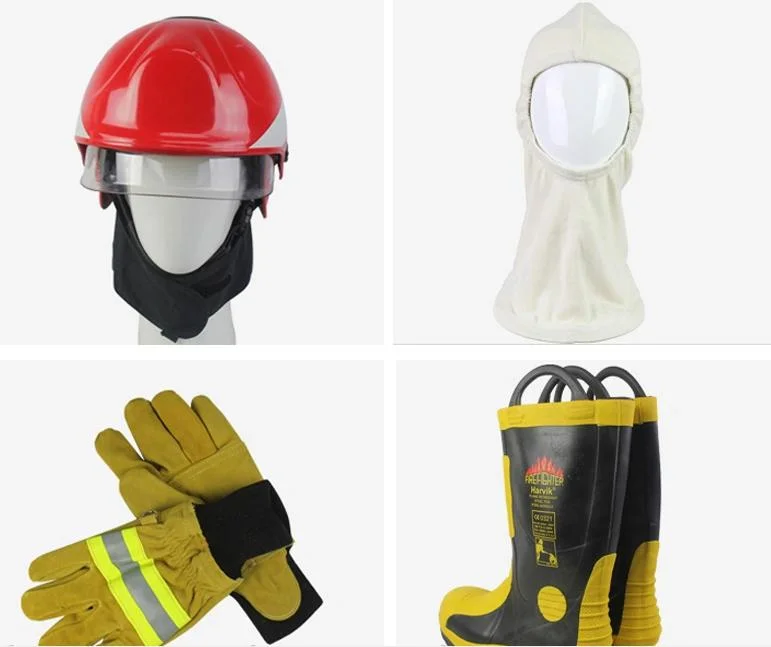Protección Personal químico bombero vestido, traje de protección contra incendios