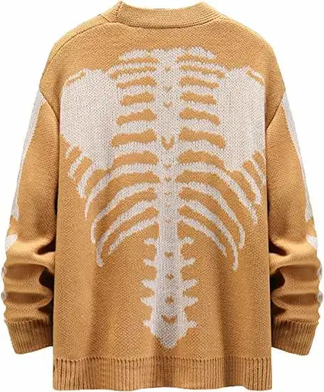 OEM Custom Logo Long Sleeve Jacquard Button Knit Cardigan Women's Sweater