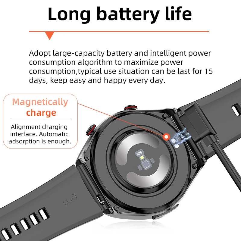 ECG ضغط الدم عالي الجودة توقف التنفس أثناء النوم مراقبة معدل ضربات القلب الذكي منبه Smart Watch لنظام التشغيل Android iOS