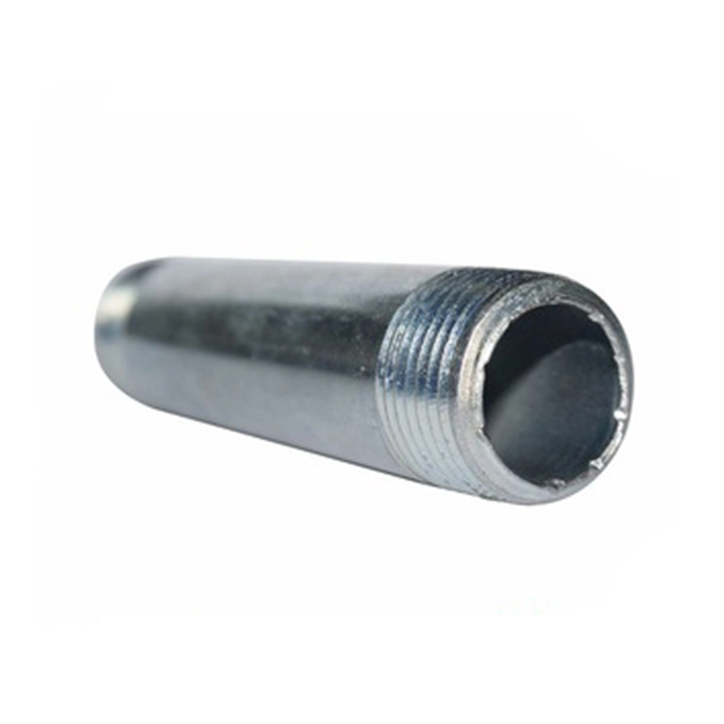 DN15 DN20 Pipe Nipple Black Coated Carbon Steel Pipe Fittings Male Threaded Pipe Connector for Shelf Rack