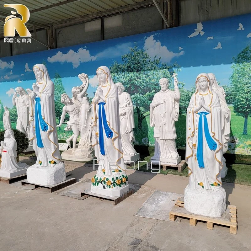 Escultura personalizada em tamanho real de Maria religiosa em mármore, estátua da Virgem Maria.