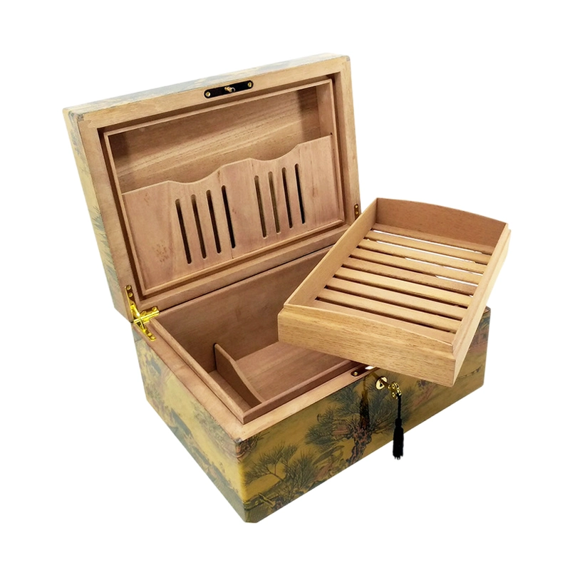 Madera al por mayor estilo elegante Piano Lacquer Cedro creativo Especial elegante Caja Humidor