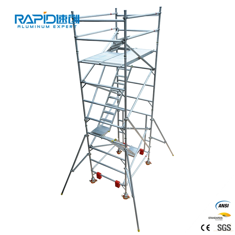 Los pasos de aluminio andamios armadura móvil Sistema de andamios tubulares Ringlock