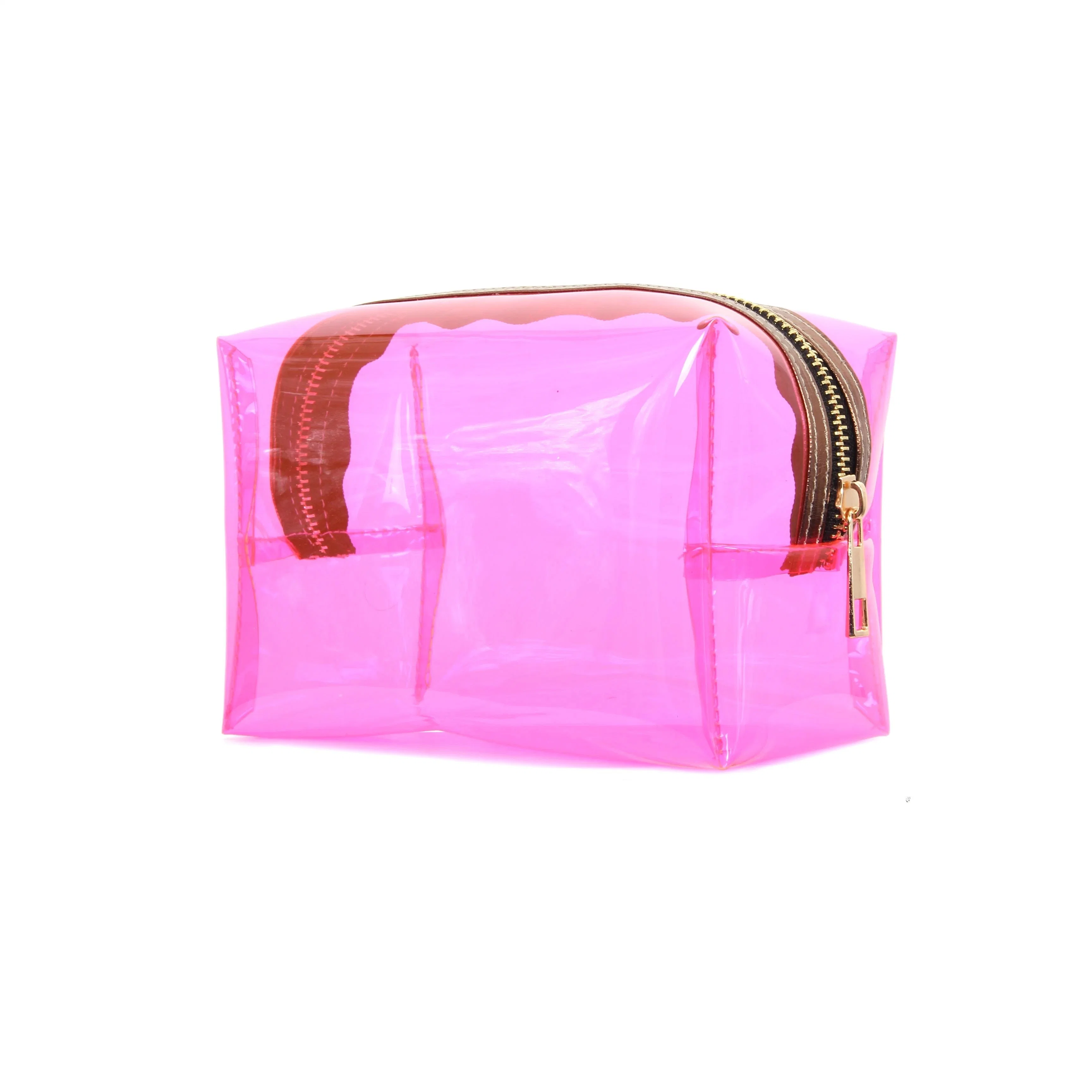 Señoras bolsos transparente de PVC bolsa de cosméticos con cremallera resistente al agua clara de aseo del Organizador de Viaje bolsas de maquillaje