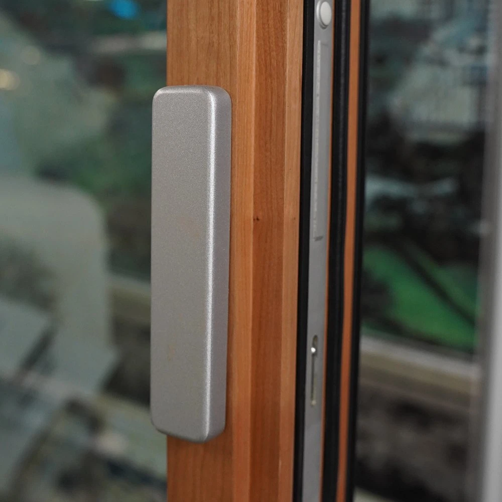 Z215 Burmese Black Line Teak Smart Opening of Lifting Sliding Door with Narrow Side Aluminum Wood Composite Window