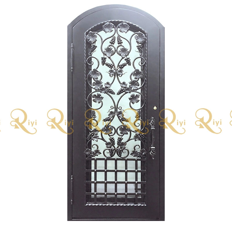 Decorative Interior Vine Cellar Door, Single Eyebrow Forged Iron Door