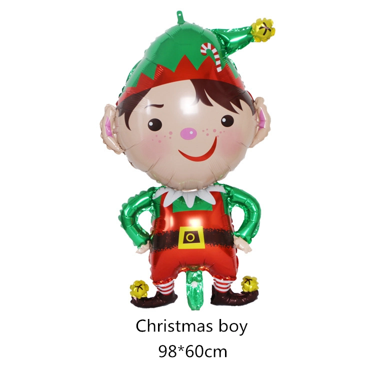 Top Quality Christmas Santa Claus Snowman Hotel Mall School Christmas Decorations Aluminum Film Balloon Package