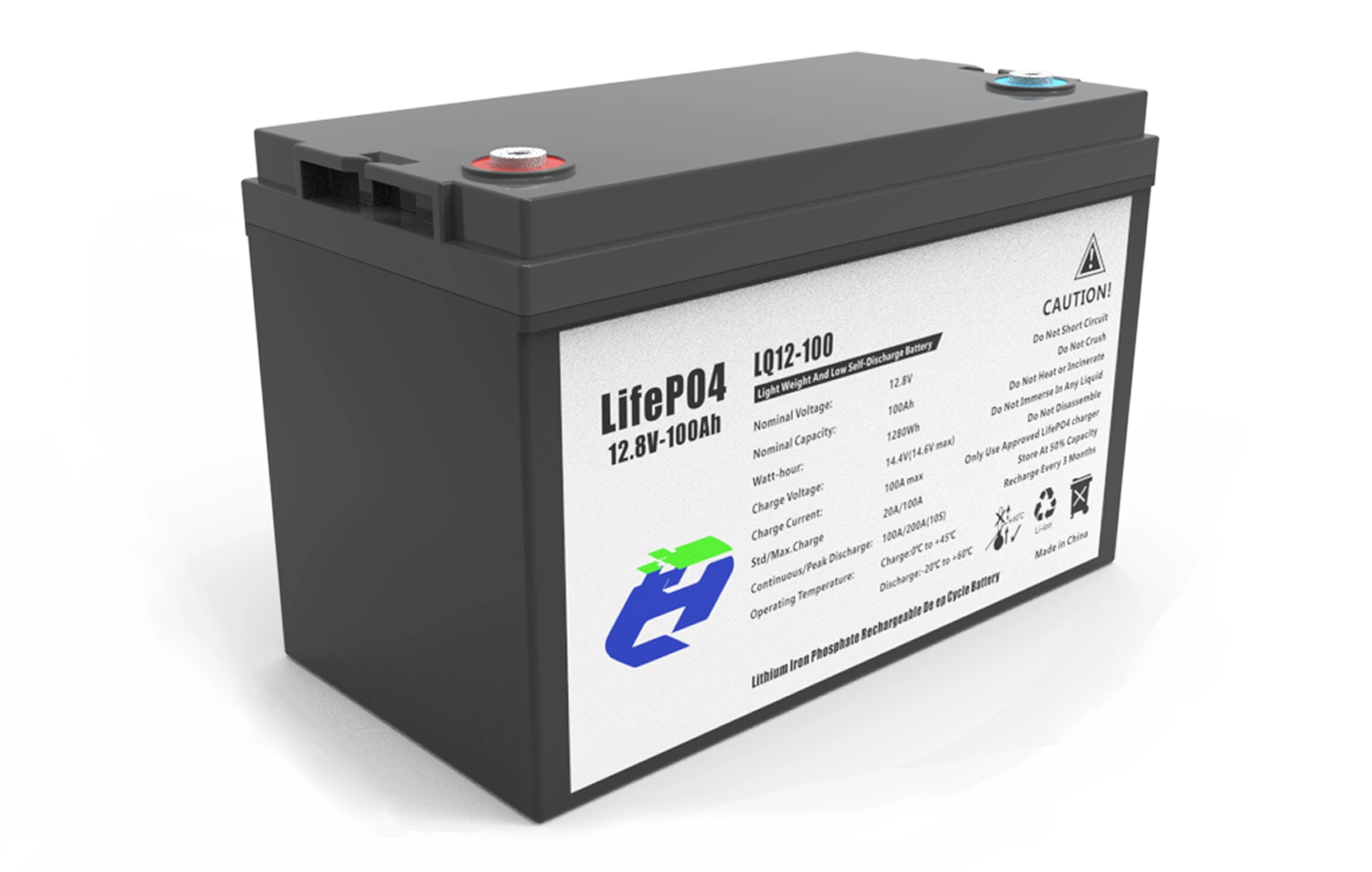 12.8V 160ah 2048wh Built-in Smart BMS LiFePO4 Lithium Battery for RV off Grid Applications