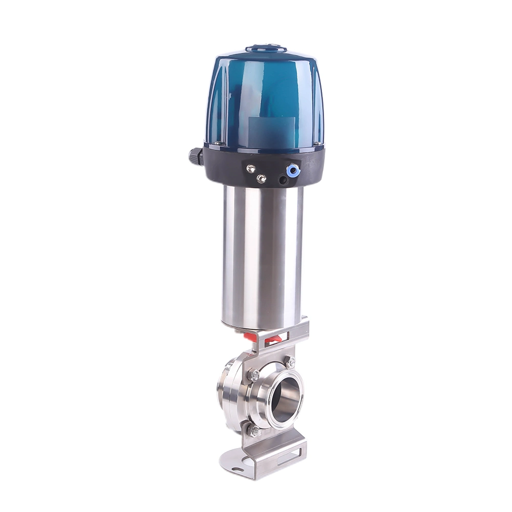 Stainless Steel Sanitary Pneumatic Butterfly Valves with 24V Control Cap