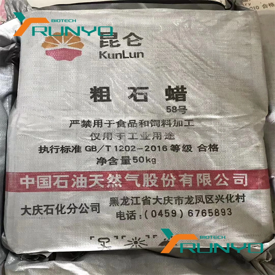 Precio competitivo China Proveedor Garantía de calidad Kunlun Brand 58 parafina cruda para la fabricación de velas, impermeabilización, preservación de metales CAS: 8002-74-2