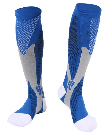 Custom Logo Design Women Nylon Fancy Compression calcetines altos por la rodilla