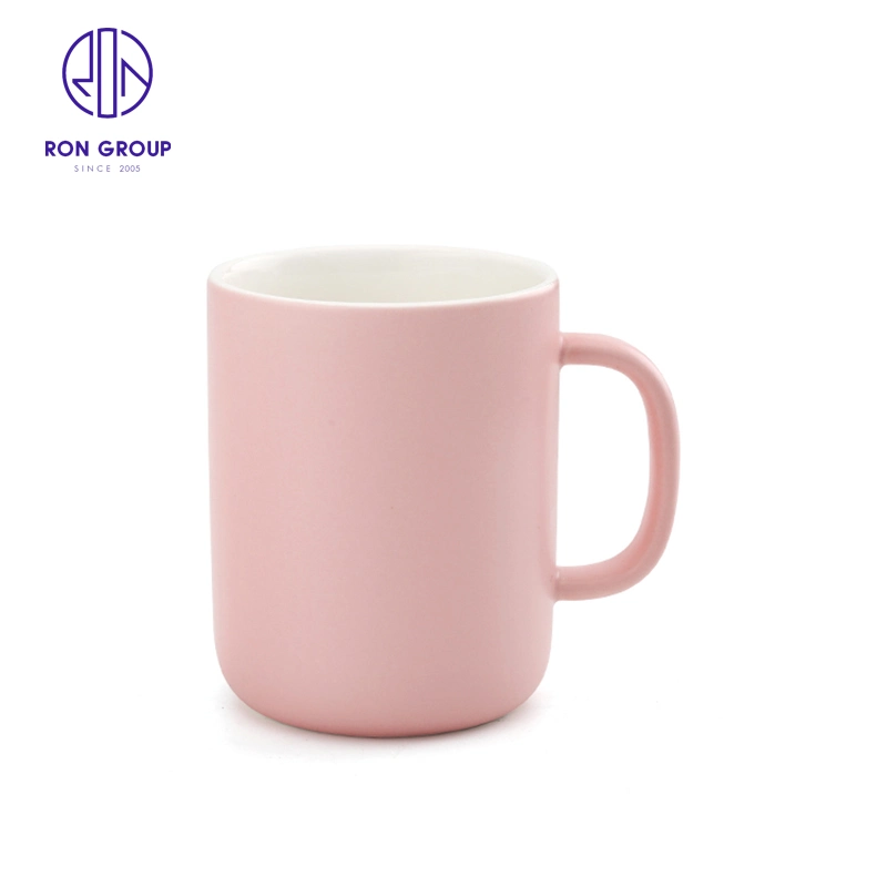 Promoción de los precios de liquidación de porcelana ósea baja taza de café de recta rosa