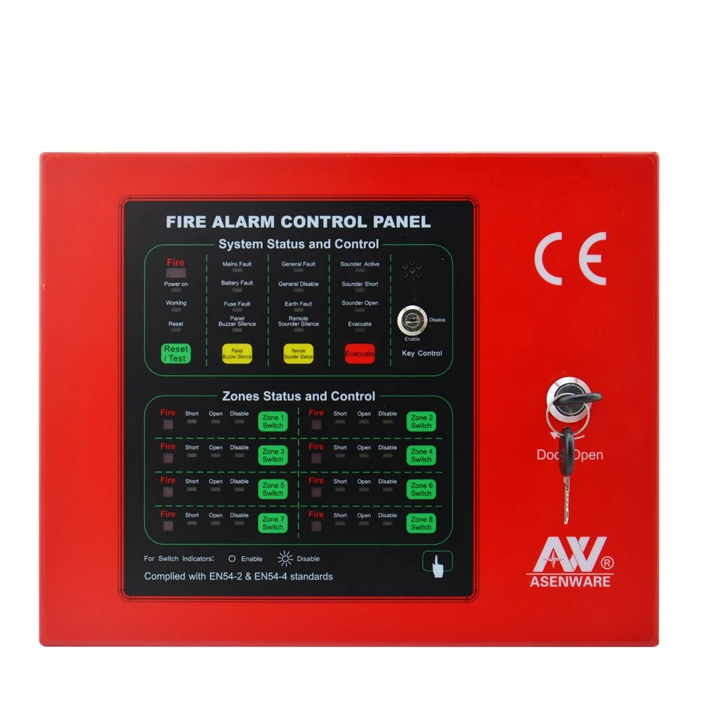 El humo ambiental de la red de Detector de Calor Panel de Control de alarma de incendios convencionales