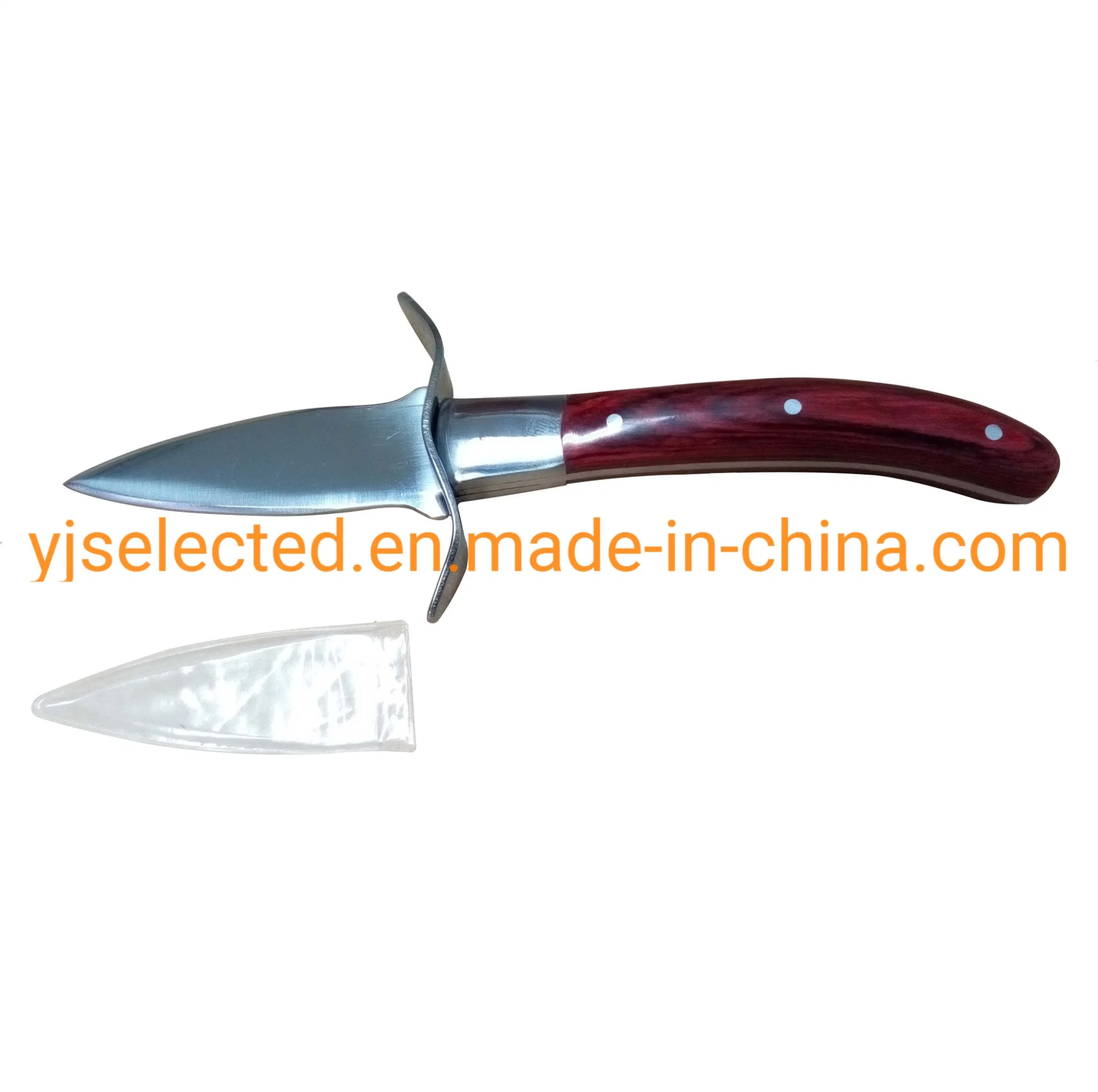 Premium Quality Pakka Wood-Handle Oyster Shucking Knife with Full Tang Blade and Bonus Sheath