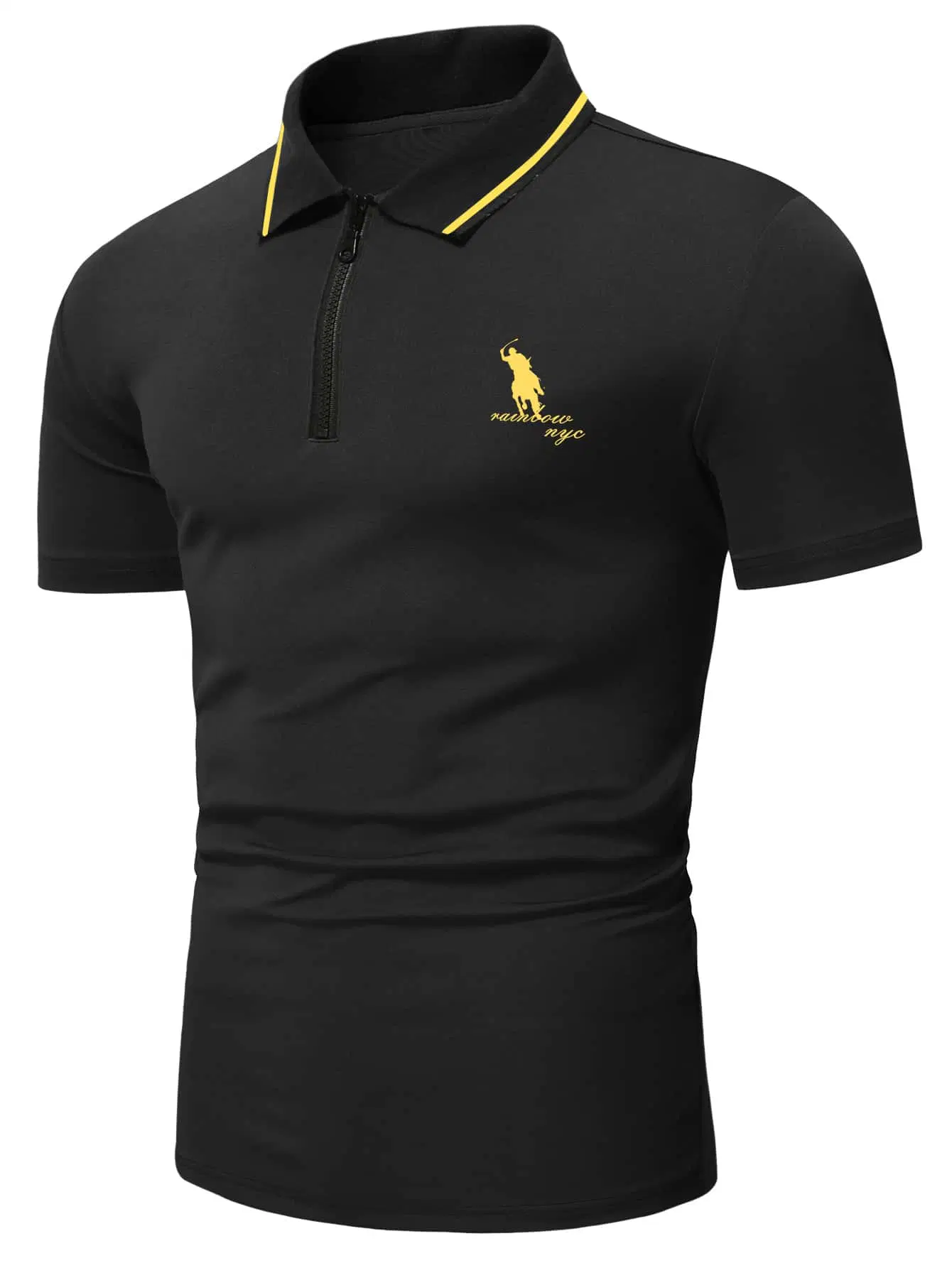 Polo Neck with Zip Tshirts 100% Cotton Embroidered Men's Shirt Custom Golf Polo Shirts Custom Logo Polos T Shirts for Men