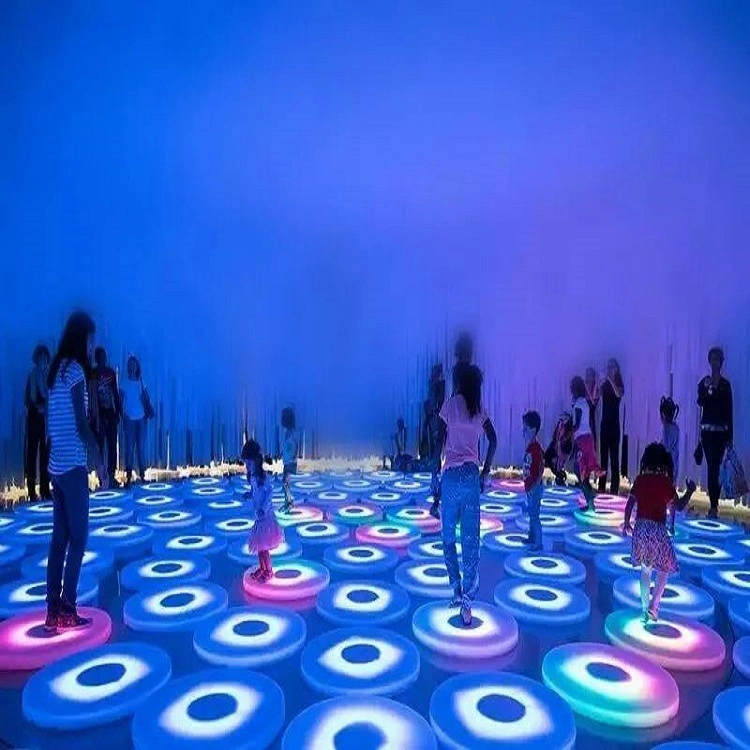 2021 Audio Output Children Playground Outdoor RGB LED Round Dance Floor