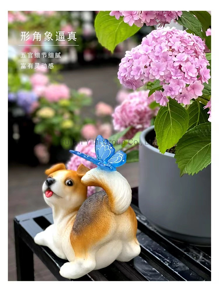 Cross-Border Amazon Resin Technology Solar Lamp Rabbit Puppy Decoration Creative Home Garden Garden Decoration