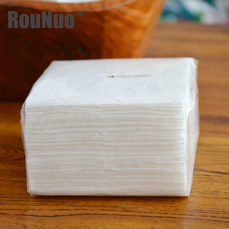 1/4 Foled Family Tissue Disposable Virgin Paper White Napkin 2 Ply White Corner Embossed Cocktail Bio Napkin2-Ply White Color