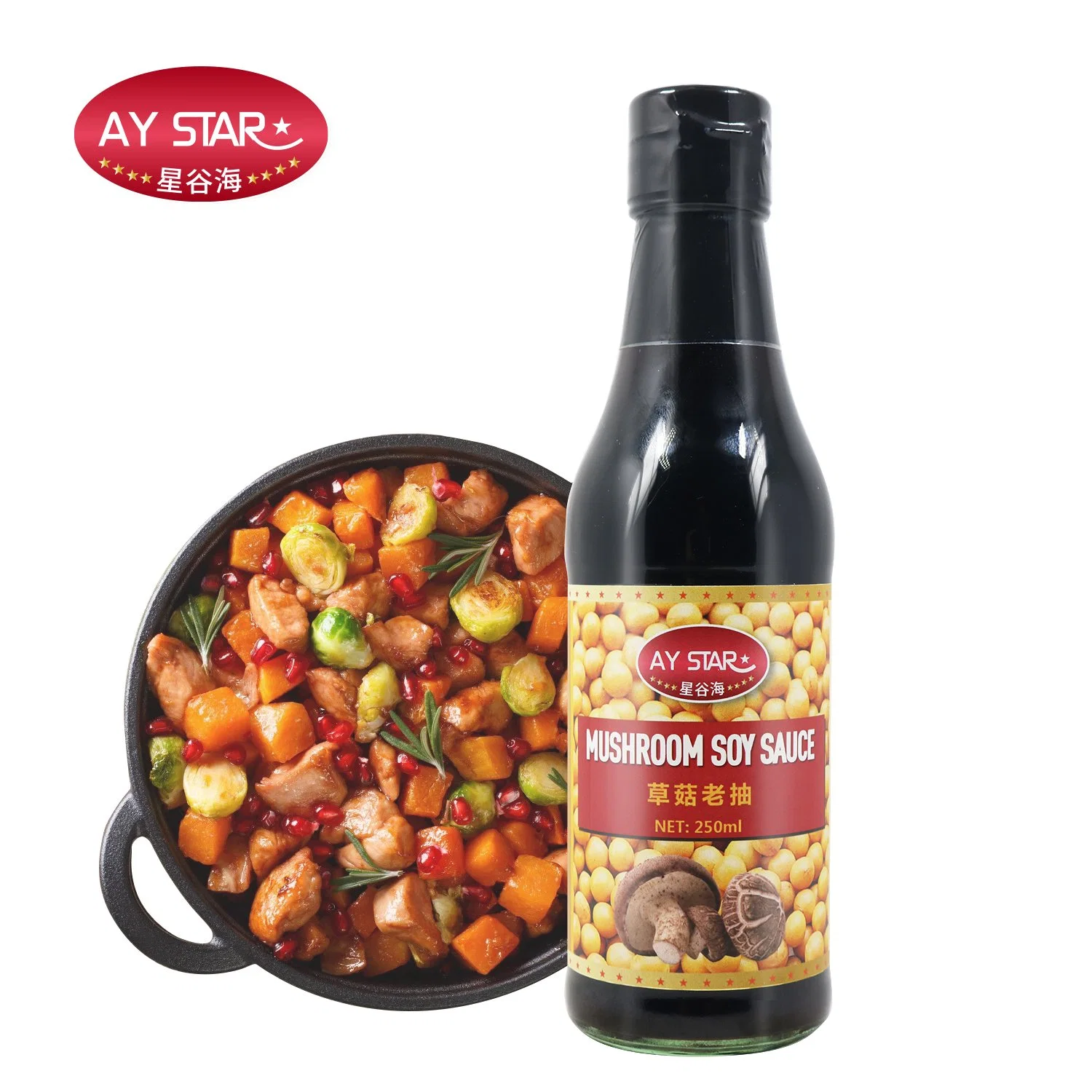 250ml Top Sell Halal Seasoning Superior Mushroom Dark Soy Sauce