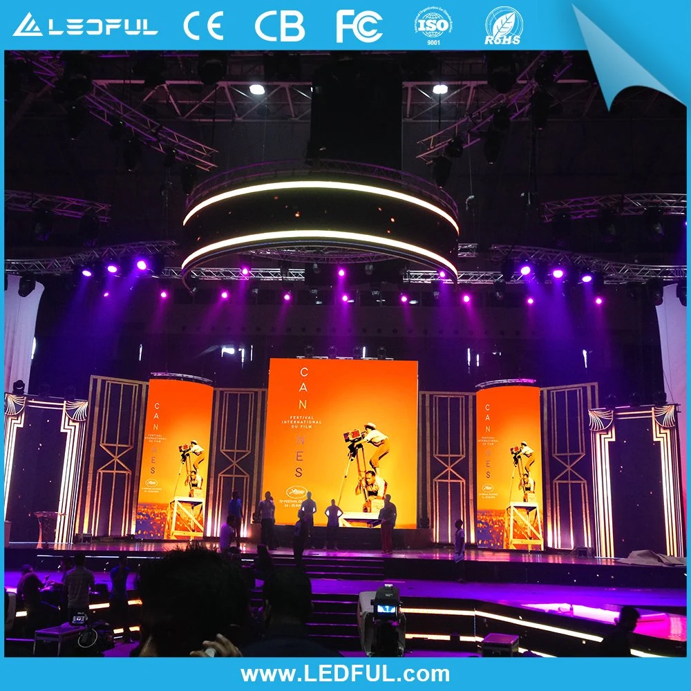 Outdoor Indoor 500x500mm SMD HD Digital curva eventos de la etapa de fondo LED de alquiler de cabina de DJ de pared de vídeo Pantalla P1.9 P2.5 P2.6 P2.9 P3.91 P4.81 P5.95 P6.25