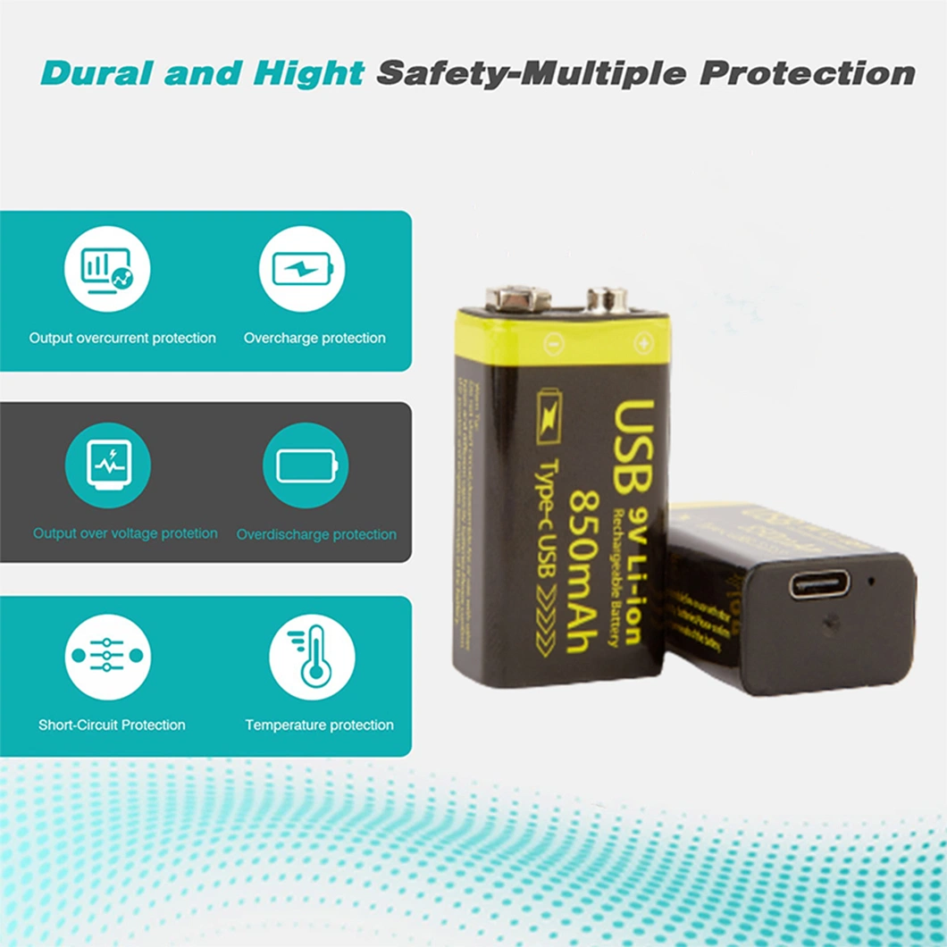 Short Circuit Protection Portable Rechargeable USB Type-C Rechargeable Battery