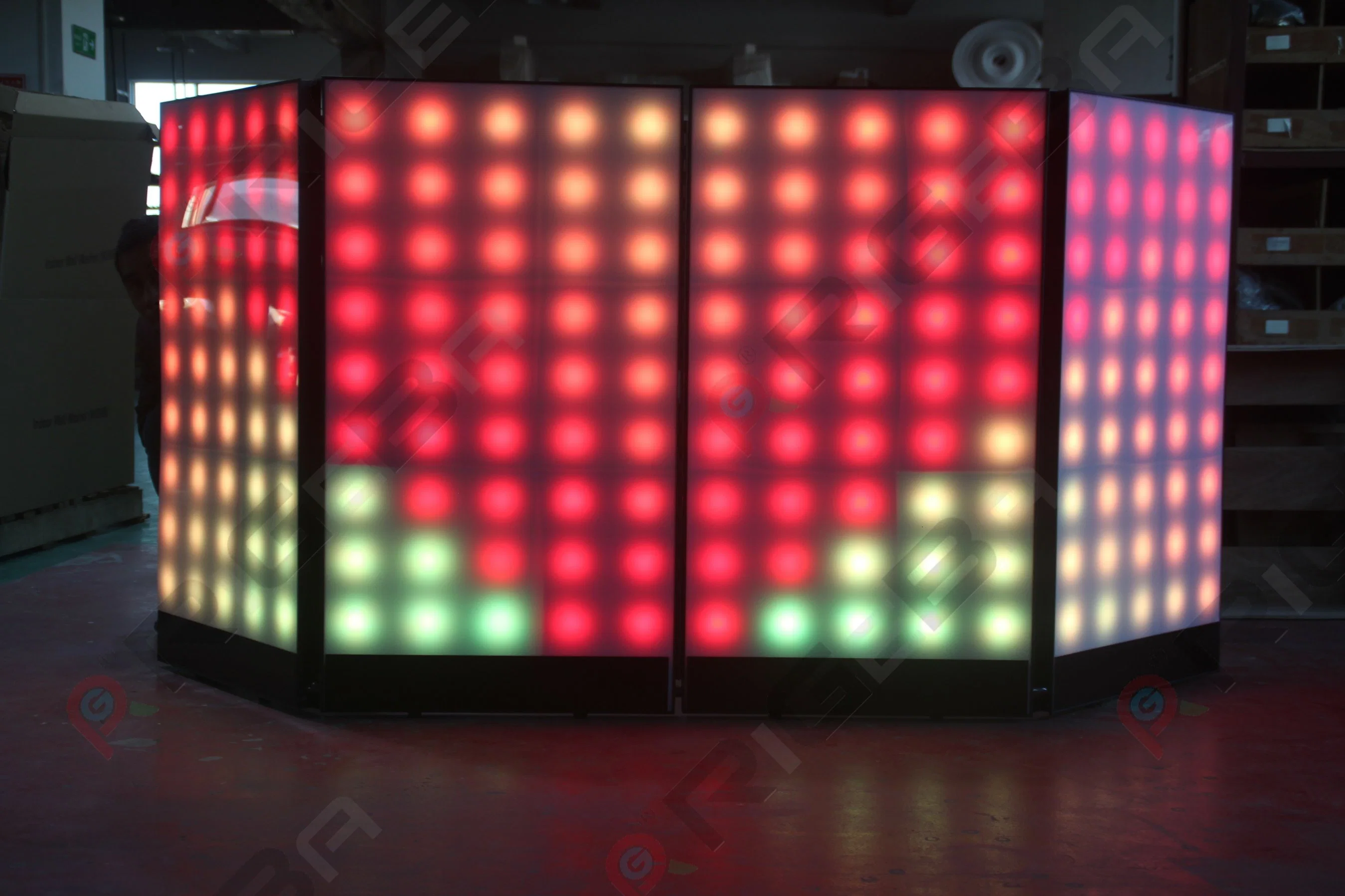 Rigeba Alta calidad Nuevo Equipo de etapa RGB LED Pixel Display Cabina de DJ para eventos de DJ Party