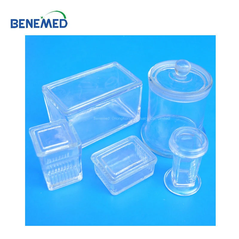 Lab Glass Microscope Slides Staining Jar with Slide Rack 26 PCS