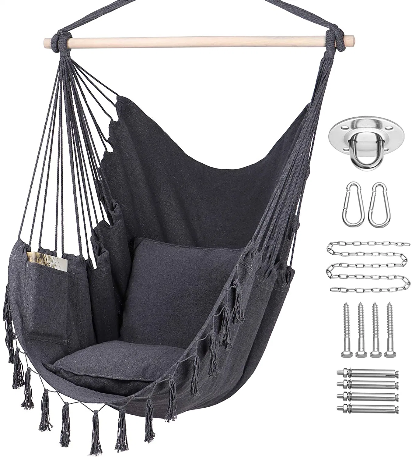 Dark Grey Hammock Swing Chair with All Hardwares