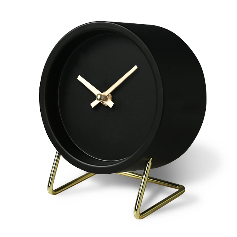Black Mesa de ferro horas relógio para a sala de estar ferro decoração relógio de mesa