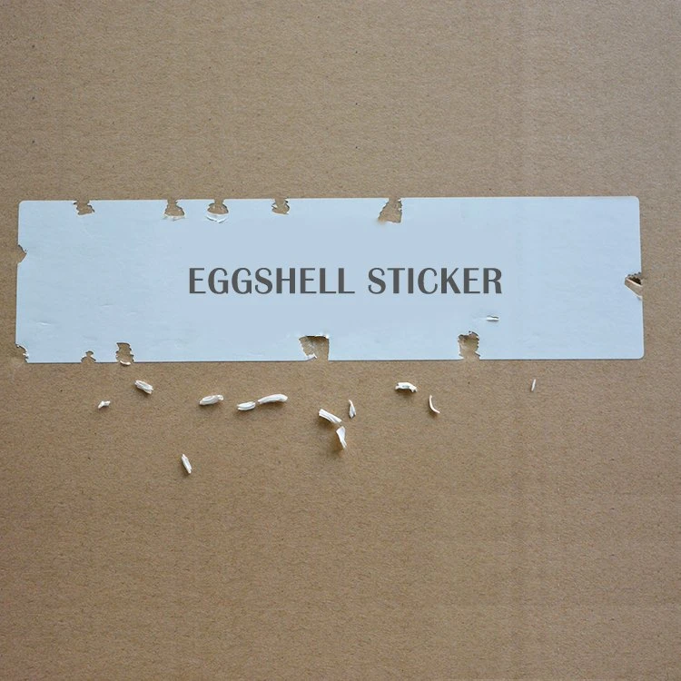 Custom Printed Ultra Destructible Vinyl Eggshell Label Sticker